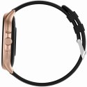 Smartwatch Damski GRAVITY GT12-4 Czarny Pasek Silikonowy + Bransoleta Różowe Złoto