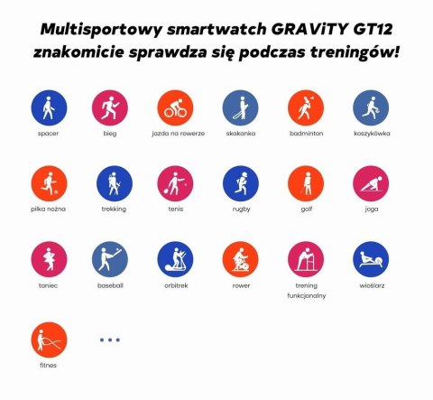 Smartwatch Damski GRAVITY GT12-4 Czarny Pasek Silikonowy + Bransoleta Różowe Złoto Smartwatch Damski GRAVITY GT12-4 Czarny Pasek Silikonowy + Bransoleta Różowe Złoto