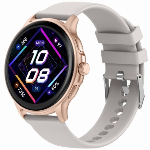 Smartwatch Damski GRAVITY GT12-5 Szary Pasek Silikonowy + Bransoleta Różowe Złoto Smartwatch Damski GRAVITY GT12-5 Szary Pasek Silikonowy + Bransoleta Różowe Złoto