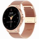 Smartwatch Damski GRAVITY GT12-5 Szary Pasek Silikonowy + Bransoleta Różowe Złoto