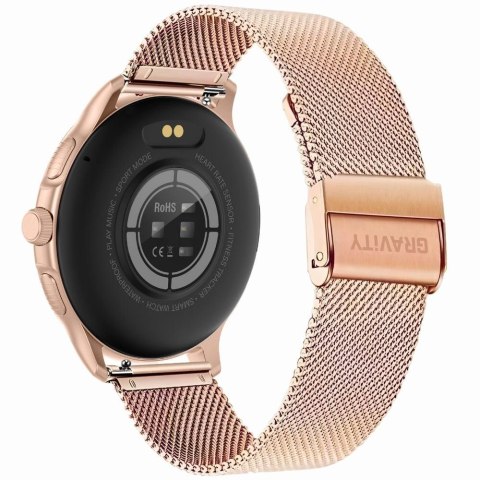 Smartwatch Damski GRAVITY GT12-5 Szary Pasek Silikonowy + Bransoleta Różowe Złoto Smartwatch Damski GRAVITY GT12-5 Szary Pasek Silikonowy + Bransoleta Różowe Złoto
