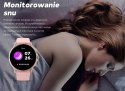 Smartwatch Damski GRAVITY GT12-5 Szary Pasek Silikonowy + Bransoleta Różowe Złoto