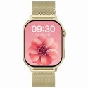 Smartwatch Damski GRAVITY GT15-10 Biały Pasek Silikonowy + Złota Bransoleta