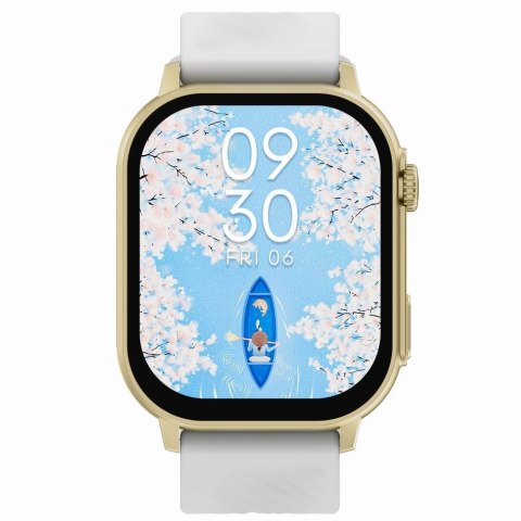 Smartwatch Damski GRAVITY GT15-10 Biały Pasek Silikonowy + Złota Bransoleta Smartwatch Damski GRAVITY GT15-10 Biały Pasek Silikonowy + Złota Bransoleta