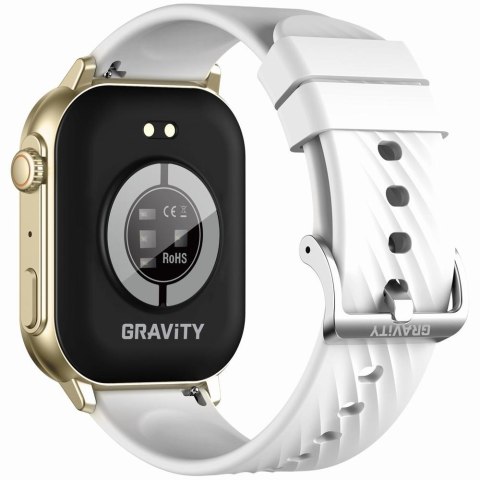 Smartwatch Damski GRAVITY GT15-10 Biały Pasek Silikonowy + Złota Bransoleta Smartwatch Damski GRAVITY GT15-10 Biały Pasek Silikonowy + Złota Bransoleta