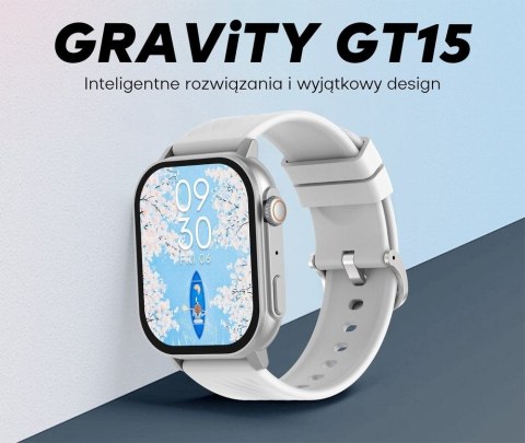 Smartwatch Damski GRAVITY GT15-10 Biały Pasek Silikonowy + Złota Bransoleta Smartwatch Damski GRAVITY GT15-10 Biały Pasek Silikonowy + Złota Bransoleta