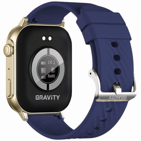 Smartwatch Damski GRAVITY GT15-11 Granatowy Pasek Silikonowy + Złota Bransoleta Smartwatch Damski GRAVITY GT15-11 Granatowy Pasek Silikonowy + Złota Bransoleta