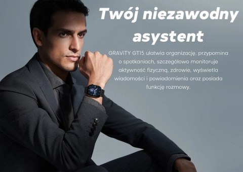 Smartwatch Damski GRAVITY GT15-12 Granatowy Pasek Silikonowy + Czarna Bransoleta Smartwatch Damski GRAVITY GT15-12 Granatowy Pasek Silikonowy + Czarna Bransoleta