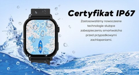 Smartwatch Damski GRAVITY GT15-12 Granatowy Pasek Silikonowy + Czarna Bransoleta Smartwatch Damski GRAVITY GT15-12 Granatowy Pasek Silikonowy + Czarna Bransoleta