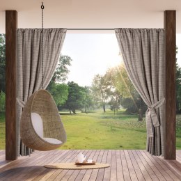 ZASŁONA GOTOWA GARDEN 10 NA TAŚMIE 155 X 200 CM BRĄZOWY EUROFIRANY