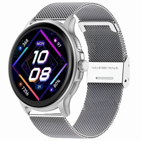 Smartwatch Damski GRAVITY GT12-6 Fioletowy Pasek Silikonowy + Srebrna Bransoleta Smartwatch Damski GRAVITY GT12-6 Fioletowy Pasek Silikonowy + Srebrna Bransoleta