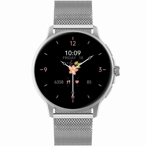 Smartwatch Damski GRAVITY GT12-6 Fioletowy Pasek Silikonowy + Srebrna Bransoleta Smartwatch Damski GRAVITY GT12-6 Fioletowy Pasek Silikonowy + Srebrna Bransoleta