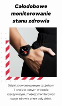 Smartwatch Damski GRAVITY GT12-6 Fioletowy Pasek Silikonowy + Srebrna Bransoleta
