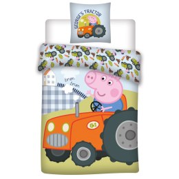 Pościel bawełna 100x135 + 40x60 Peppa George traktor Aptex