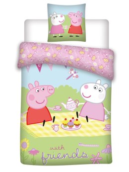 Pościel bawełna 100x135 + 40x60 Peppa piknik Aptex
