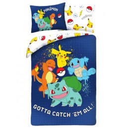 Pościel mikrofibra 140x200+1p70x90 Pokemon granatowy Halantex