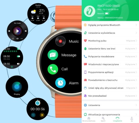 Smartwatch RUBICON RNCF15 Tytan/Black SMARUB259 Smartwatch RUBICON RNCF15 Tytan/Black SMARUB259