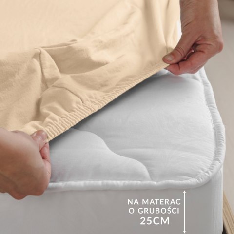 Prześcieradło jersey elastan z gumką 26 SAND/PIASKOWY/220x200x30 Darymex Prześcieradło jersey elastan z gumką 26 SAND/PIASKOWY/220x200x30 Darymex