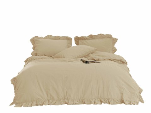 Pościel bawełniana AKDENIZ CREAM/220X200(P) STONEWASHED Limasso Pościel bawełniana AKDENIZ CREAM/220X200(P) STONEWASHED Limasso
