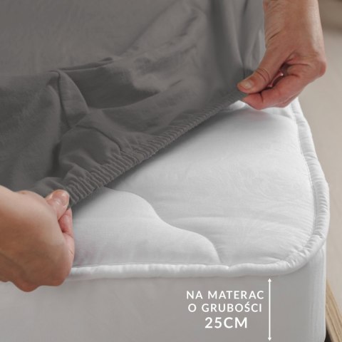 Prześcieradło jersey elastan z gumką ANTHRACITE/ANTRACYT/220x200x30 Darymex Prześcieradło jersey elastan z gumką ANTHRACITE/ANTRACYT/220x200x30 Darymex