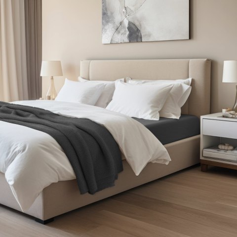Prześcieradło jersey elastan z gumką BLACK/CZARNY/220x200x30 Darymex Prześcieradło jersey elastan z gumką BLACK/CZARNY/220x200x30 Darymex