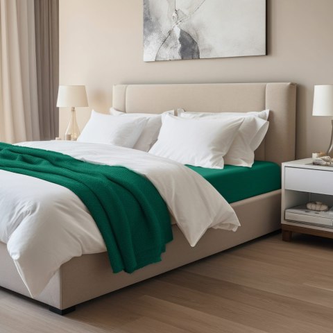 Prześcieradło jersey elastan z gumką GREEN/ZIELONY/220x200x30 Darymex Prześcieradło jersey elastan z gumką GREEN/ZIELONY/220x200x30 Darymex
