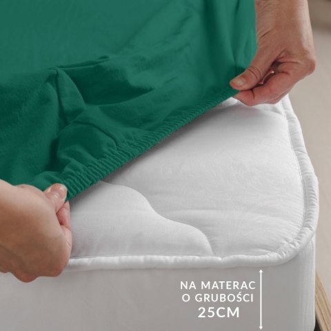 Prześcieradło jersey elastan z gumką GREEN/ZIELONY/220x200x30 Darymex Prześcieradło jersey elastan z gumką GREEN/ZIELONY/220x200x30 Darymex