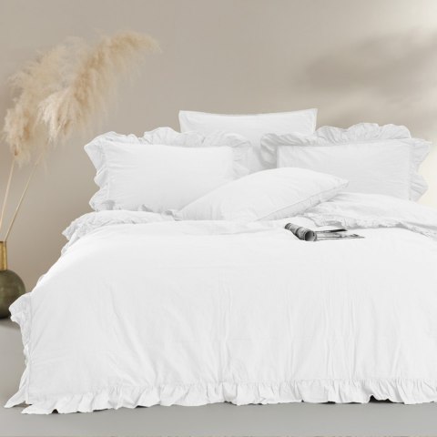 Pościel bawełniana OPTIC WHITE/160x200(P) STONEWASHED Limasso Pościel bawełniana OPTIC WHITE/160x200(P) STONEWASHED Limasso