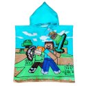 Ręcznik bawełniany ponczo z kapturem 50x100 Minecraft Aptex