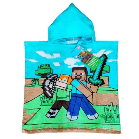 Ręcznik bawełniany ponczo z kapturem 50x100 Minecraft Aptex Ręcznik bawełniany ponczo z kapturem 50x100 Minecraft Aptex