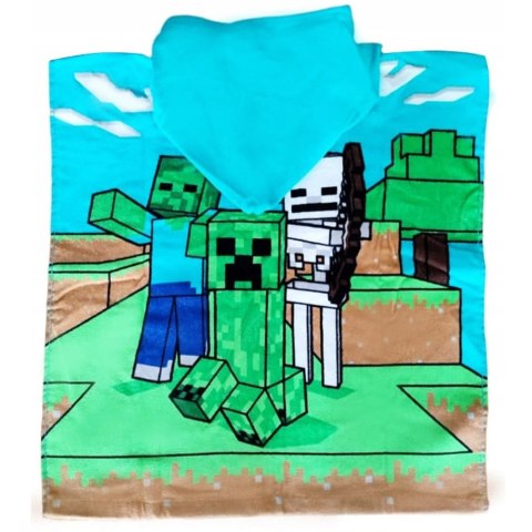 Ręcznik bawełniany ponczo z kapturem 50x100 Minecraft Aptex Ręcznik bawełniany ponczo z kapturem 50x100 Minecraft Aptex
