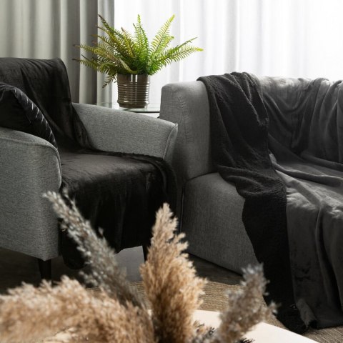 KOC TEDY 150 X 200 CM CZARNY EUROFIRANY KOC TEDY 150 X 200 CM CZARNY EUROFIRANY