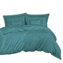 Pościel satyna bambusowo-bawełniana (P) STRIPE SEA TURQUOISE/220x200 +2x70x80 z listwą +4x40x40 BAMBOO Darymex