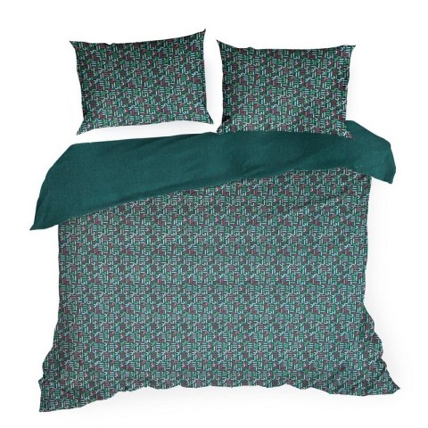 KOMPLET POŚCIELI ESPRIT 06 220 X 200 CM CIEMNOZIELONY EUROFIRANY KOMPLET POŚCIELI ESPRIT 06 220 X 200 CM CIEMNOZIELONY EUROFIRANY