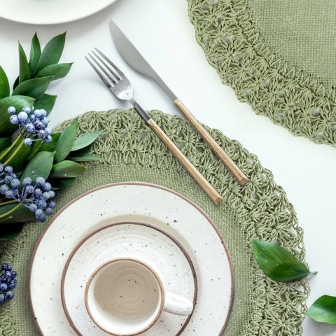 PODKŁADKA BOHO 11 FI 38 CM ZIELONY EUROFIRANY PODKŁADKA BOHO 11 FI 38 CM ZIELONY EUROFIRANY