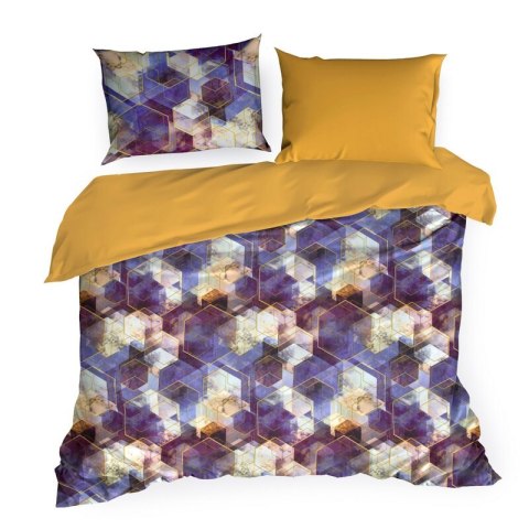 KOMPLET POŚCIELI W PUDEŁKU VITRAGE 220 X 200 CM FIOLETOWY EUROFIRANY KOMPLET POŚCIELI W PUDEŁKU VITRAGE 220 X 200 CM FIOLETOWY EUROFIRANY