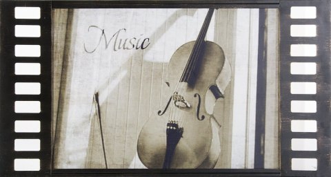 OBRAZ VIOLIN (2) 60 X 1 X 30 CM CZARNY EUROFIRANY OBRAZ VIOLIN (2) 60 X 1 X 30 CM CZARNY EUROFIRANY