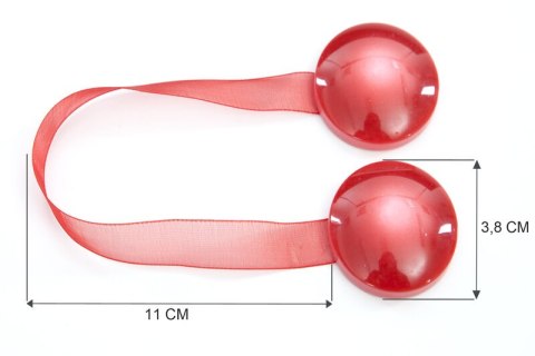 UPINACZ DEKORACYJNY Z MAGNESEM 11 CM CZERWONY EUROFIRANY UPINACZ DEKORACYJNY Z MAGNESEM 11 CM CZERWONY EUROFIRANY