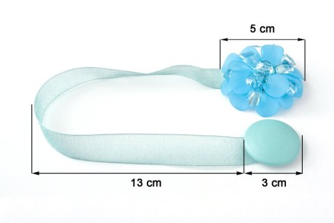 UPINACZ DEKORACYJNY Z MAGNESEM 15 CM TURKUSOWY EUROFIRANY UPINACZ DEKORACYJNY Z MAGNESEM 15 CM TURKUSOWY EUROFIRANY