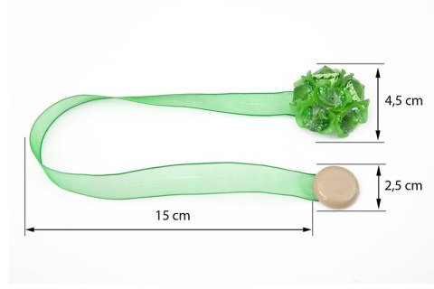UPINACZ DEKORACYJNY Z MAGNESEM 15 CM ZIELONY EUROFIRANY UPINACZ DEKORACYJNY Z MAGNESEM 15 CM ZIELONY EUROFIRANY