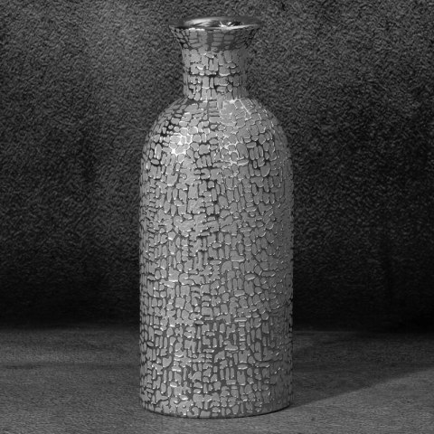 WAZON DEKORACYJNY RISO 16 X 11 X 40 CM SREBRNY EUROFIRANY WAZON DEKORACYJNY RISO 16 X 11 X 40 CM SREBRNY EUROFIRANY