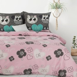 POŚCIEL BAWEŁNIANA D91 KID 02 160 X 200 CM RÓŻOWY EUROFIRANY