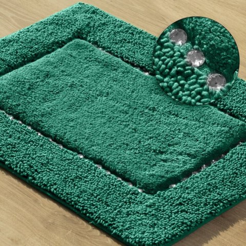 DYWANIK ŁAZIENKOWY CHIC 60 X 90 CM CIEMNOZIELONY EUROFIRANY DYWANIK ŁAZIENKOWY CHIC 60 X 90 CM CIEMNOZIELONY EUROFIRANY