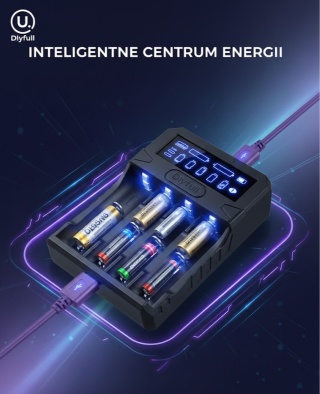 Dlyfull: Uniwersalna Ładowarka do Akumulatorków Li-ion/Ni-MH z Ekranem LCD
