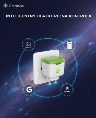 Inteligentne Gniazdko Zewnętrzne GreenSun Smart Socket | WiFi | Google & Alexa