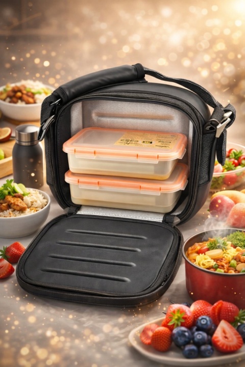 Lunch w Stylu Business Class: Torba Termiczna Valira Satin + 2 Szczelne Pojemniki