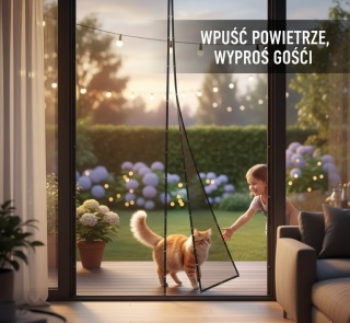 Magnetyczna Moskitiera na Drzwi SEKEY 90x200 – Samozamykająca się Siatka na Owady!