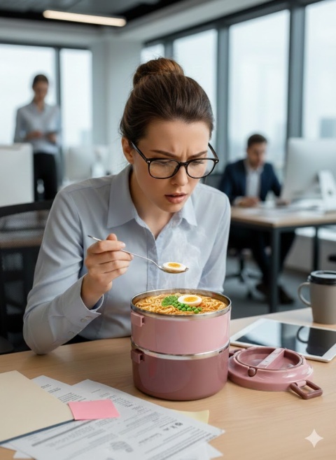 Okrągły Lunchbox Termiczny 2-Poziomowy | Różowy | Stal Nierdzewna SUS304 | Szczelny