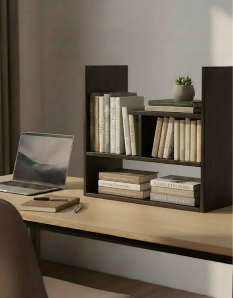 Półka biurkowa, która ogarnia chaos – nowoczesny organizer na książki i akcesoria