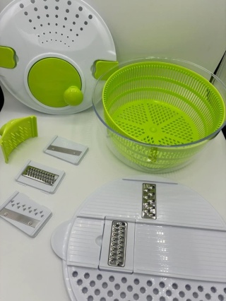 Wielofunkcyjna Wirówka do Sałaty + Szatkownica 5w1 | Zestaw Tarek